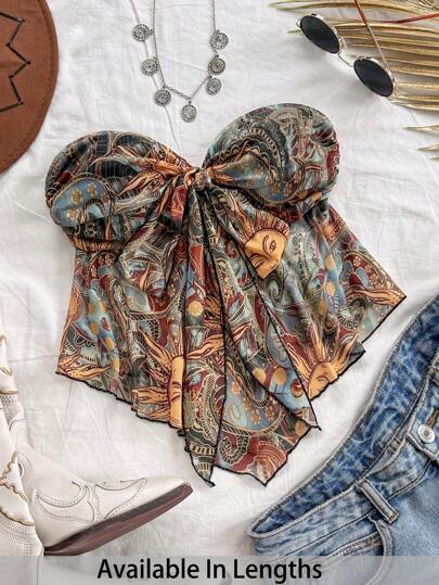 SHEIN PETITE CURVE Plus Size Women Print Knit Camisole Tank Top, For Vacation, Autumn/Winter