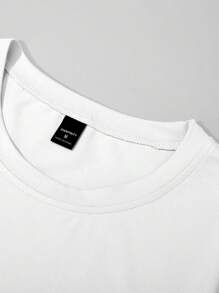 Manfinity Homme 男士字母印花圆领短袖 T 恤和抽绳腰裤休闲套装