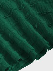 Sweetra Women Solid Color Halter Cami Tops Y2K  - Dark Green - View 3