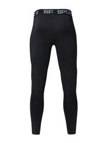 Manfinity Sport Corelite Men's Spider Print & Letter Design Sports Compression Leggings Comfortable Breathable Slim Fit For Gym Compression Sports Tights White Leggings1pc Men's Thermal Lined Base Layer Pants, High Elasticity Waist Compression Leggings, Solid Color, Knit Fabric, Suitable For Casual & Formal Occasions, Autumn/Winter Thermal Pants