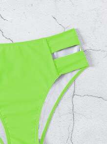 SHEIN Swim 纯色镂空比基尼泳裤