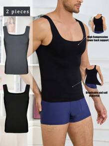 Effen mouwloos compressievest voor heren