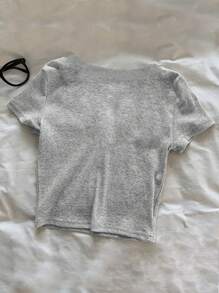 INAWLY 女士纯色短袖T恤，简约时尚，适合夏季