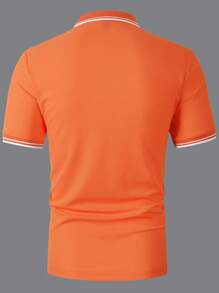 Manfinity Homme Men's Striped Short Sleeve Casual Commuter Polo Shirt