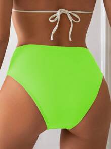 SHEIN Swim 纯色镂空比基尼泳裤