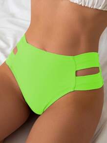 SHEIN Swim 纯色镂空比基尼泳裤