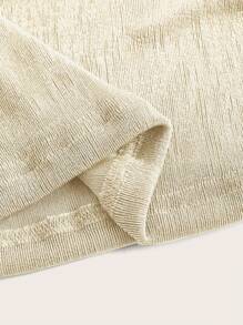 SHEIN ICON Áo ba lỗ cổ bẻ xếp ly đơn giản đa năng cho nữ - Màu be - Xem 4