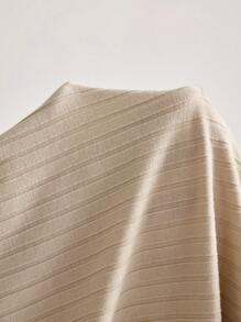 MaterniWear Old Money Solid Color V-Neck Tie Front Fitted Maternity Dress - Khaki - View 6