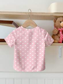 SHEIN Pressed Flowers Tee, Rabbit Boho Wildflowers, Rabbit Plant Tee, Vintage Botanical Tee, Rabbit Pastel Floral Nature Tee, Baby Girl Casual Minimalist Short Sleeve Round Neck Top, Suitable For Summer