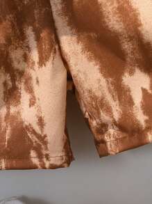 男童扎染印花上衣和短裤套装（2件套） - 黑色 - 查看 5