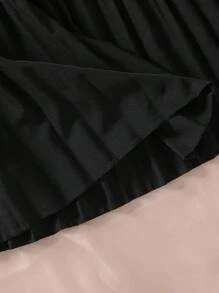 Sparklyn Tween Girl Asymmetrical Pleated Skirt - Black - View 5