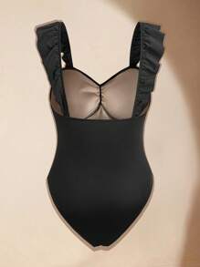 Flirla Body plażowe damskie Hollow Out Floral Plus Size, z krótkim rękawem, dopasowane