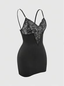 Women's Shapewear Midi Skirt, Minimalist Fashion For Casual Daily Wear - Black - View 3