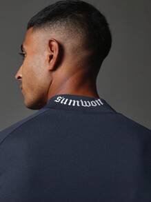 SUMWON Athletic Performance Long Sleeve Mock Neck Training Top With Thumbholes, Moisture Wicking Compression Sport Base Layer For Running Gym Workout, Modern Fitness Athleisure Wear