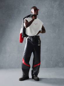 SUMWON Modern Artistic Statement Tank Top Sleeveless Crop Top Urban Poetry Print Summer Athletic Workout Performance Vest Street Fashion Festival Concert - White - View 2