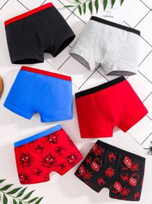 6pcs Tween Boy Cotton Boxer Briefs Set - Multicolor - View 2