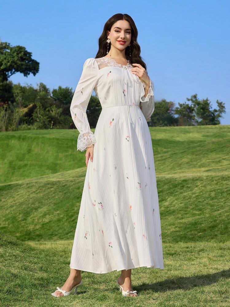 shein lace maxi dress Shein Essence Solid Lace Up Back Maxi Dress