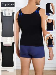 Effen mouwloos compressievest voor heren