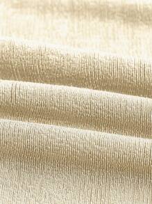 SHEIN ICON Áo ba lỗ cổ bẻ xếp ly đơn giản đa năng cho nữ - Màu be - Xem 3