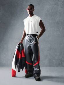 SUMWON Modern Artistic Statement Tank Top Sleeveless Crop Top Urban Poetry Print Summer Athletic Workout Performance Vest Street Fashion Festival Concert - White - View 5