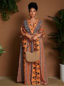 Maweii Plus Size Simple Fashion Summer Dress - Multicolor - View 4