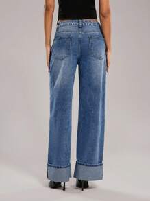 Forever 21 Quần ống rộng dáng rộng cho nữ mùa thu đông/Ngày lễ tình nhân/Ngày lễ tình nhân/Trang phục công sở cho nữ/Quần câu lạc bộ/Xanh nhạt/Đã giặt/Cổ điển/Quần jean denim/Quần jean nữ năm mới/Dự tiệc/Ngày lễ/Y2k/Cạp trễ/Ống thẳng/Xanh đã giặt có túi/Phong cách đường phố/Sang trọng/Quần jean thường ngày/Quần jean nữ cao/Quần jean/Quần jean ống rộng cạp trễ/Cổ điển/Quần jean Y2k/Quần jean dáng rộng thường ngày - Xanh đậm - Xem 2