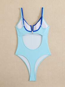 SHEIN Swim 1 pezzo Costume da bagno donna con inserti e decorazioni, design primaverile
