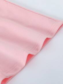 SHEIN Pleated Flare Leg Pants For Tween Girls, Casual Fashion Pleated Sweatpants - Baby Pink - View 4