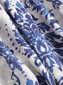 DAZY Vestido corto de estilo vacacional de manga corta con estampado floral de verano con volantes para mujer