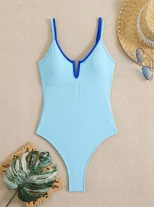 SHEIN Swim 1 pezzo Costume da bagno donna con inserti e decorazioni, design primaverile