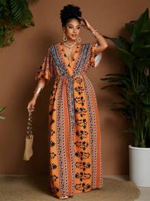 Maweii Plus Size Simple Fashion Summer Dress - Multicolor - View 3