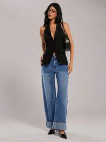 Forever 21 Quần ống rộng dáng rộng cho nữ mùa thu đông/Ngày lễ tình nhân/Ngày lễ tình nhân/Trang phục công sở cho nữ/Quần câu lạc bộ/Xanh nhạt/Đã giặt/Cổ điển/Quần jean denim/Quần jean nữ năm mới/Dự tiệc/Ngày lễ/Y2k/Cạp trễ/Ống thẳng/Xanh đã giặt có túi/Phong cách đường phố/Sang trọng/Quần jean thường ngày/Quần jean nữ cao/Quần jean/Quần jean ống rộng cạp trễ/Cổ điển/Quần jean Y2k/Quần jean dáng rộng thường ngày - Xanh đậm - Xem 3