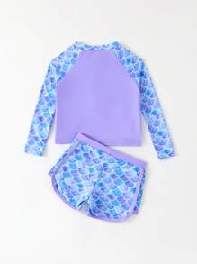 年轻女孩花卉印花吊带背心比基尼套装泳衣