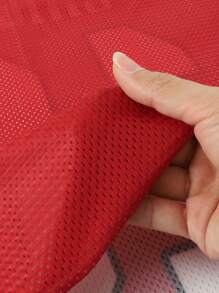 ROMWE MEN Prep Maillot homme avec paillettes scintillantes et contraste en maille, style t-shirt de football à manches courtes