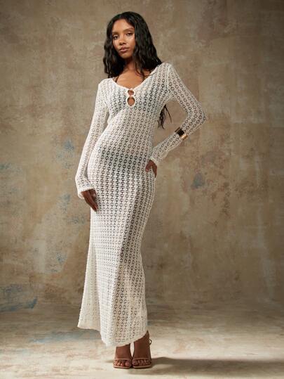 flare shirt dress Santorini Crochet Dress main image 1