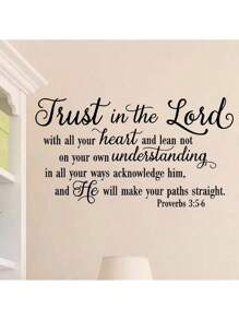 1 miếng dán tường Faithful Inspiration - Trust In The Lord - Thiết kế bắt mắt, miếng dán tự dính có thể tháo rời - Khẩu hiệu chân thành cho phòng ngủ, lối vào, phòng khách, hiên nhà, trang trí nhà cửa - Nhiều màu - Xem 3