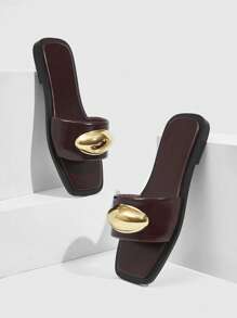 CUCCOO GRLICON صنادل نسائية مسطحة، طراز Y2K، روك بانك، دراجات نارية، فتاة باردة، مناسبة لعيد الهالوين، عيد الميلاد، الحفلات