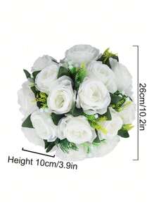 SHEIN 1 pieza, Bolas de flores artificiales centros de mesa de boda, arreglo de flores falsas de rosa e hortensia, centro de mesa artificial para decoración de boda, fiesta y hogar