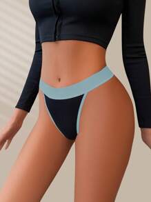 NudeFit Women's Sexy Colorblock Sweet Sports Style Comfortable Thongs