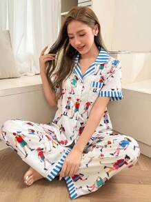 Dream Adore Bộ đồ ngủ tay ngắn in họa tiết hoạt hình bong bóng nhăn cho nữ - Nhiều màu - Xem 1