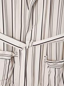 Manfinity 男士休闲条纹双口袋长袖长袍