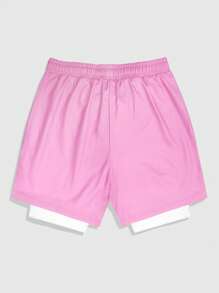 ROMWE MEN Prep Men's Anime Star Print Drawstring Waist Athletic Shorts - Multicolor - View 2