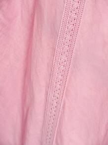 ZEYLAH Women's Pink Long Single-Breasted Slit Hem Casual Shirt Dress