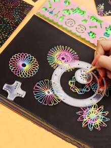 50pcs Scratch Paper & 5pcs Bamboo Stick Drawing Pad DIY Painting Supplies School Supplies