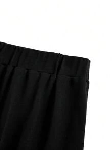 SHEIN Clasi Plus Size Fashion Color Block Splice Open Slit Skirt For Commuting - Multicolor - View 7