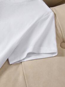 INAWLY 女款可爱猫咪图案短袖 T 恤 - 白色 - 查看 4