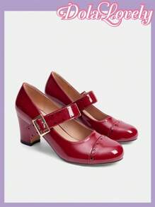 Dola Lovely Zapatos de tacón alto burdeos para mujer, minimalistas y de moda para uso casual diario