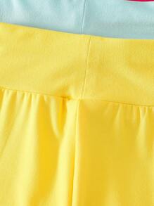 SHEIN 3pcs Young Girl Basic Solid Color High Waist Flared Pants Set, Casual - Multicolor - View 7