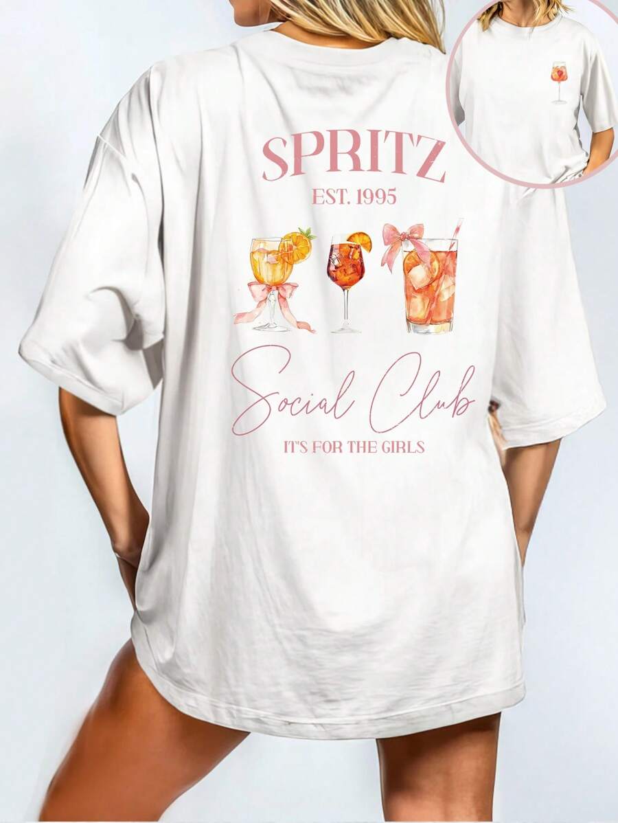 Aperol Spritz Social Club Comfortable Colorful Shirt, Aperol Spritz Shirt, Social Club Shirt, Party Night Shirt For Girls, Spritz T-Shirt, Gift For Women - White - View 1