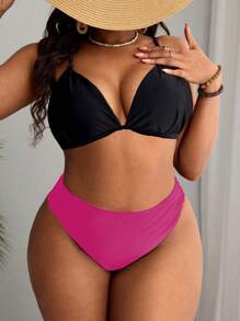 SHEIN Swim Curve Plus Size Bikini Bottoms Thong Bikini